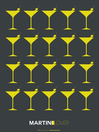 Framed Martini Lover Yellow Print