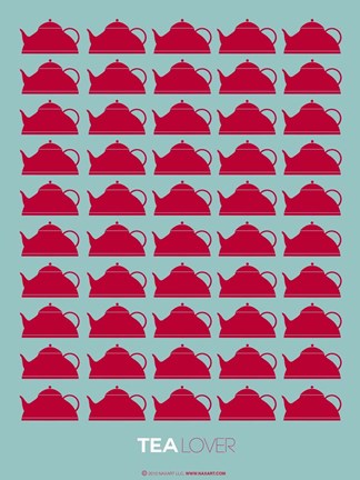 Framed Tea Lover Red Print