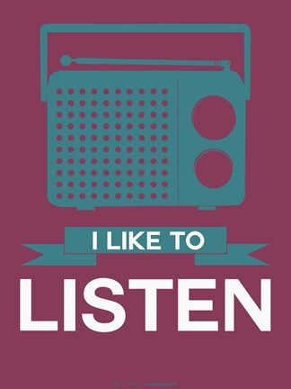 Framed I Like to Listen 3 Print