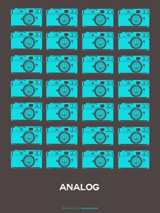 Framed Analog Blue Camera Print