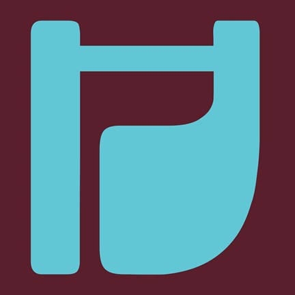 Framed Letter H Blue Print