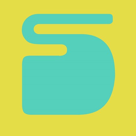 Framed Letter S Blue and Yellow Print