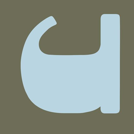 Framed Letter U Blue Print