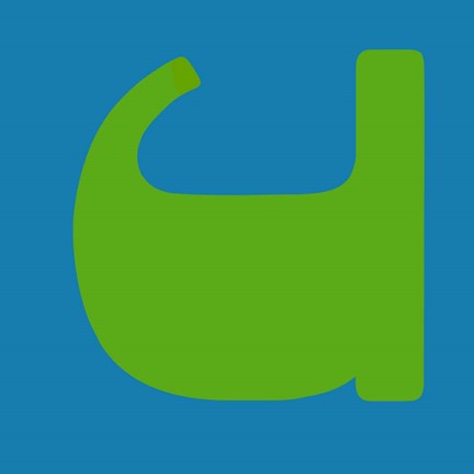 Framed Letter U Green Print