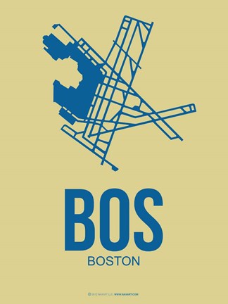 Framed BOS Boston 3 Print