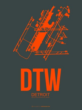 Framed DTW Detroit 3 Print