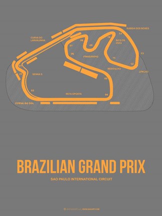 Framed Brazilian Grand Prix 1 Print