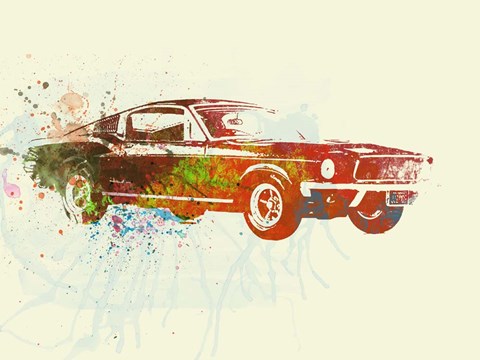 Framed Ford Mustang Watercolor Print
