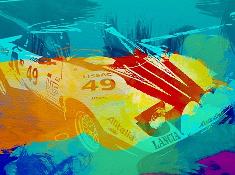 Framed Lancia Stratos Watercolor 1 Print