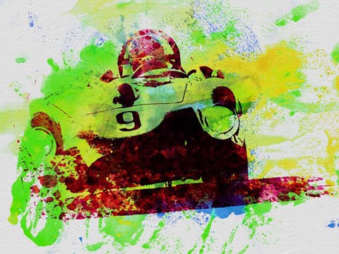Framed Classic Ferrari on Race track Print