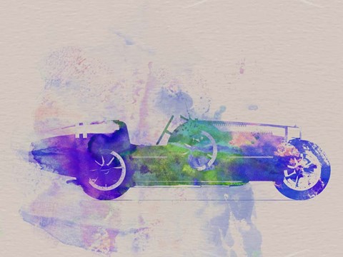 Framed Bugatti Type 35 R Watercolor 2 Print