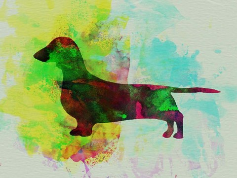 Framed Dachshund Watercolor Print