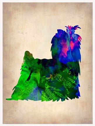 Framed Yorkshire Terrier Watercolor Print