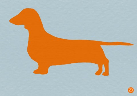 Framed Dachshund Orange Print
