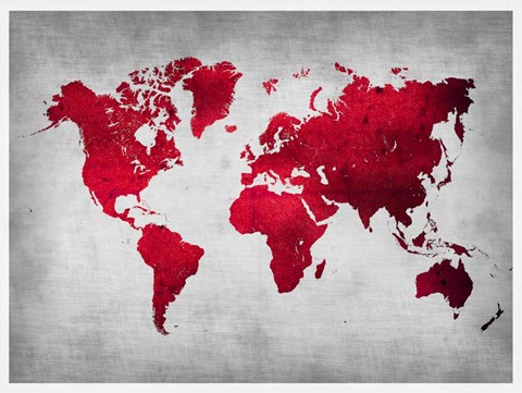 Framed World  Map 9 Print