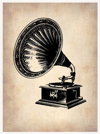 Framed Gramophone 1 Print