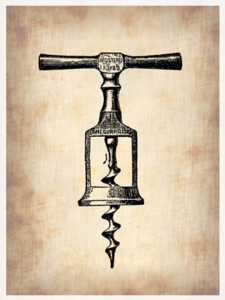 Framed Vintage Wine Opener 2 Print