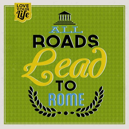 Framed Roads To Rome 1 Print