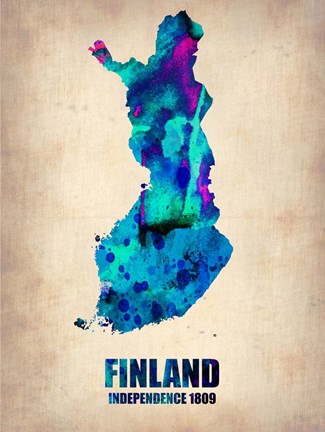 Framed Finland Watercolor Print