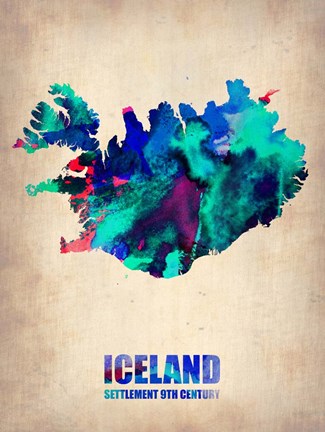 Framed Iceland Watercolor Print