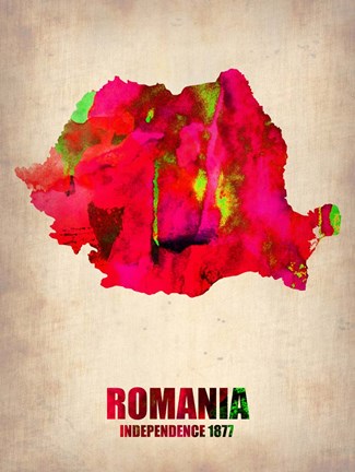 Framed Romania Watercolor Print