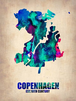 Framed Copenhagen Watercolor Print