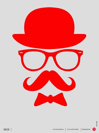 Framed Hats Glasses and Mustache 2 Print