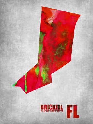 Framed Brickell Florida Print