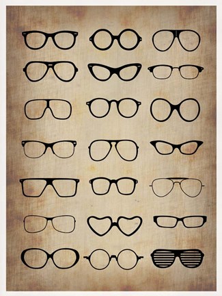 Framed Vintage Glasses Print