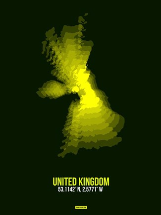 Framed United Kingdom Radiant Map 3 Print