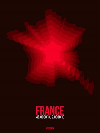 Framed France Radiant Map 4 Print