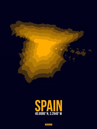 Framed Spain Radiant Map 2 Print