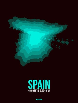 Framed Spain Radiant Map 3 Print