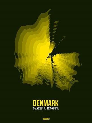 Framed Denmark Radiant Map 1 Print