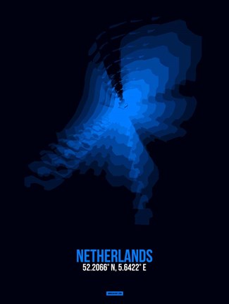 Framed Netherlands Radiant Map 1 Print