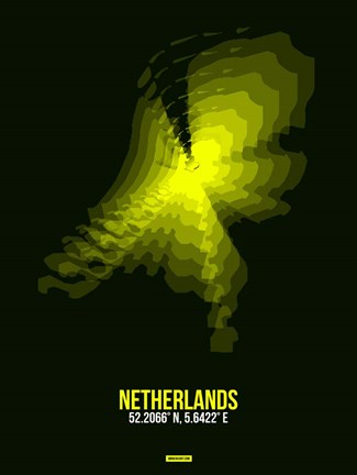 Framed Netherlands Radiant Map 3 Print