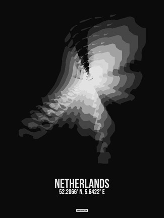 Framed Netherlands Radiant Map 4 Print