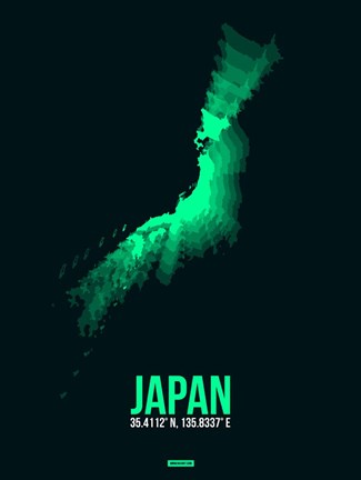 Framed Japan Radiant Map 2 Print
