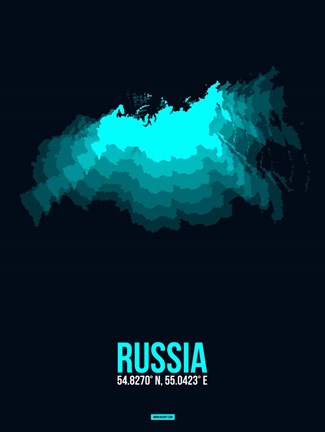 Framed Russia Radiant Map 2 Print