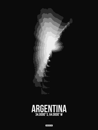 Framed Argentina Radiant Map 3 Print