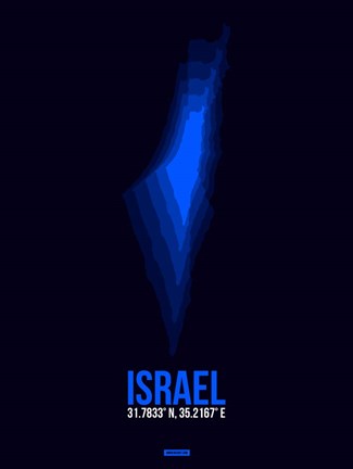 Framed Israel Radiant Map 1 Print