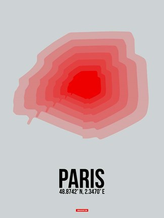 Framed Paris Radiant Map 1 Print