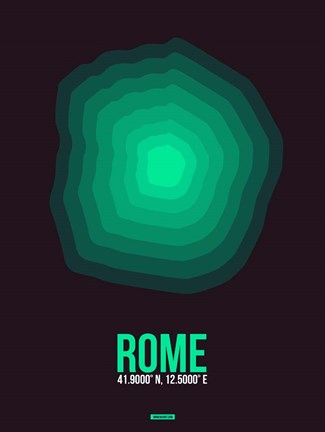 Framed Rome Radiant Map 3 Print