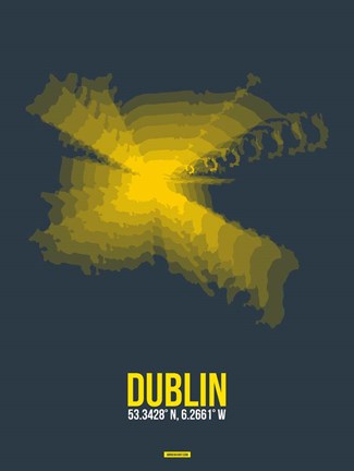 Framed Dublin Radiant Map 4 Print