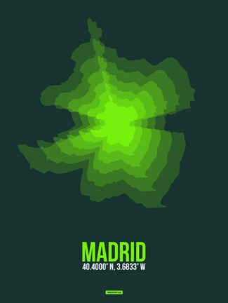 Framed Madrid Radiant Map 2 Print