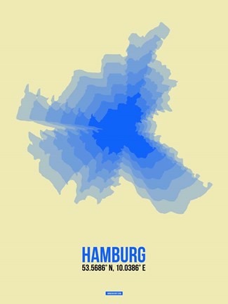 Framed Hamburg Radiant Map 2 Print