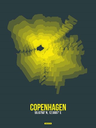Framed Copenhagen Radiant Map 1 Print