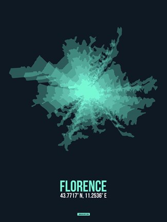 Framed Florence Radiant Map 2 Print