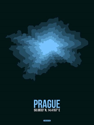 Framed Prague Radiant Map 2 Print