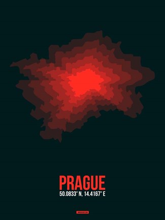 Framed Prague Radiant Map 3 Print
